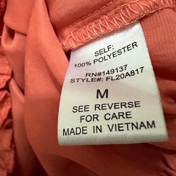 Bundle Set | EUC Coral Ruffle Sleeve Blouse + Black Belted Mini Skirt (Size M) - Picture 4 of 12